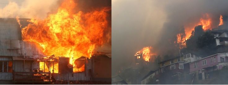 瓦尔帕莱索遭特大火灾 智利华商伸手援助灾区人民