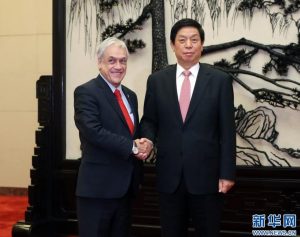 Li Zhanshu se reúne con el Presidente de Chile, Piñera